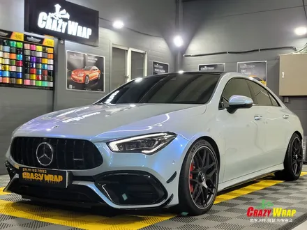 부산정관 \'벤츠CLA 45 AMG\' 택랩 아주르마야 블루 랩핑후기 / 부산 기장군