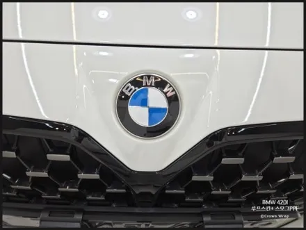 부산 랩핑 BMW 4시리즈(G26) 루프스킨, 스모그 헤드라이트 PPF  시공 레터링 교환과 앰블럼 랩핑은 서비스 / 부산 사상구