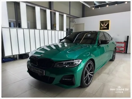 부산 사상 랩핑 PPF 전문 BMW 3시리즈 320I M3 시그니처 컬러 AX 필름 고광택 아일 오브 그린 전체랩핑 루프 블랙 PPF 가격 및 시공 / 부산 사상구