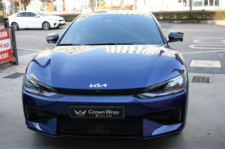 부산 랩핑 EV6 GT 전체 시공 무광 블루 매력적이네 / 부산 사상구