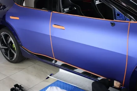 부산 랩핑 EV6 GT 전체 시공 무광 블루 매력적이네 / 부산 사상구