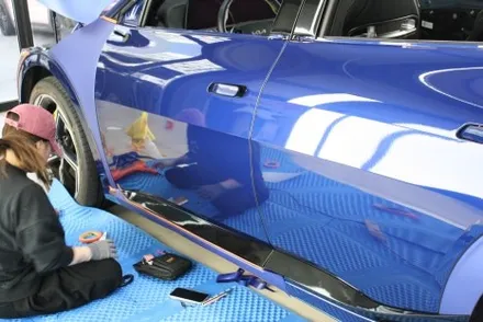 부산 랩핑 EV6 GT 전체 시공 무광 블루 매력적이네 / 부산 사상구
