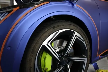 부산 랩핑 EV6 GT 전체 시공 무광 블루 매력적이네 / 부산 사상구