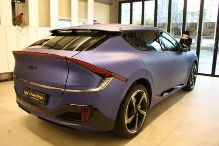 부산 랩핑 EV6 GT 전체 시공 무광 블루 매력적이네 / 부산 사상구