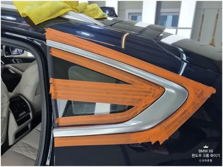 부산 사상 랩핑 전문 크라운랩 BMW X6 윈도우크롬죽이기 시공 은색 크롬 블랙으로 변신 / 부산 사상구