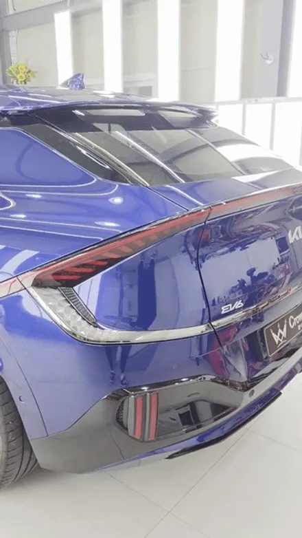 부산 랩핑 EV6 GT 전체 시공 무광 블루 매력적이네 / 부산 사상구