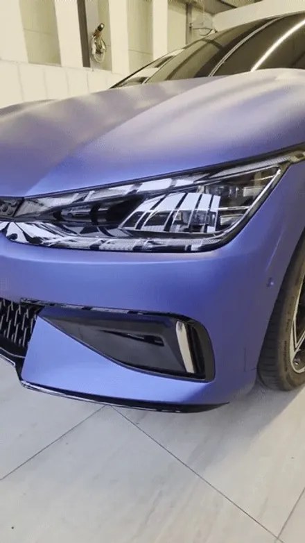 부산 랩핑 EV6 GT 전체 시공 무광 블루 매력적이네 / 부산 사상구
