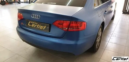 부산 울산 양산 카티스트 아우디 A4 - 에이버리 전체 랩핑 사틴 메탈릭 다크 블루 랩핑 / 부산 기장군