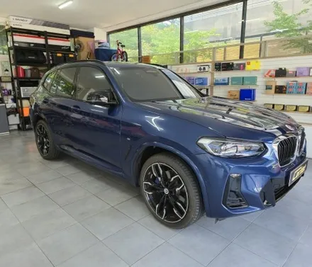 bmw x3  실내. 사이드미러 3m 카본유광랩핑 / 부산 기장군