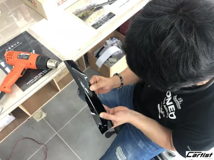 부산 기장 정관 카티스트  벨로스터 부분 유광루프스킨 작업 부산 부분랩핑 전문 클리프 디자인 / 부산 기장군