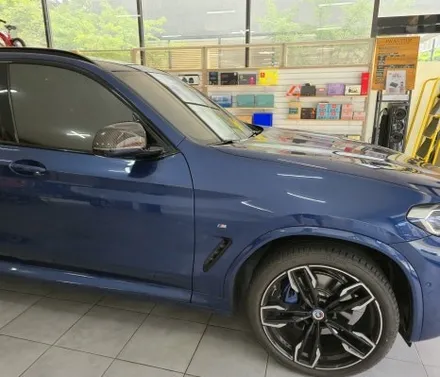 bmw x3  실내. 사이드미러 3m 카본유광랩핑 / 부산 기장군