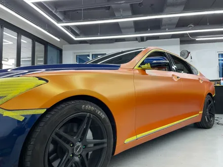 제네시스 G80 스포츠 스터닝 오렌지 전체랩핑 시공 / 화성,수원,오산