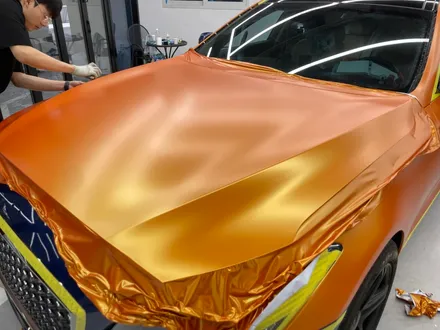 제네시스 G80 스포츠 스터닝 오렌지 전체랩핑 시공 / 화성,수원,오산