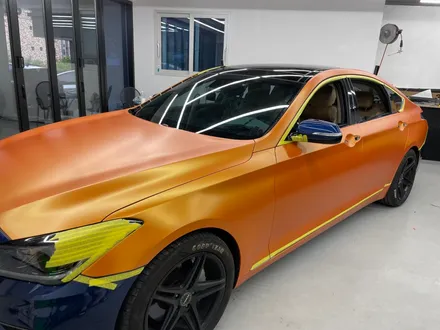 제네시스 G80 스포츠 스터닝 오렌지 전체랩핑 시공 / 화성,수원,오산