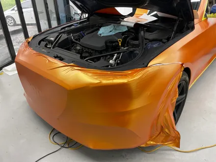 제네시스 G80 스포츠 스터닝 오렌지 전체랩핑 시공 / 화성,수원,오산