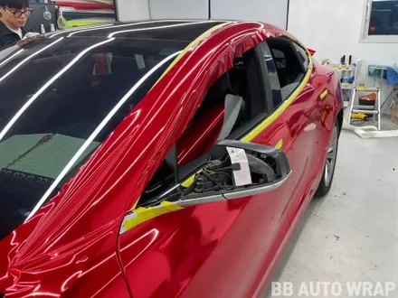 에이버리 레드크롬 전체랩핑 / 테슬라 / 모델S / 화성,수원,오산