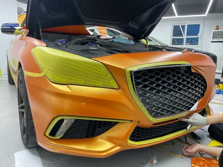 제네시스 G80 스포츠 스터닝 오렌지 전체랩핑 시공 / 화성,수원,오산