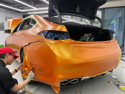 제네시스 G80 스포츠 스터닝 오렌지 전체랩핑 시공 / 화성,수원,오산