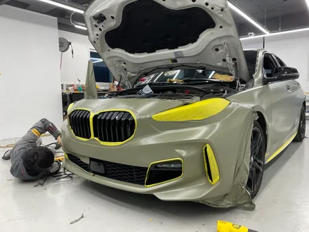 화성랩핑 BMW120I 사틴 카키 그린 전체랩핑시공 / 화성,수원,오산