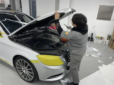 화성랩핑 벤츠S350 롱바디 유광화이트 전체랩핑시공 / 화성,수원,오산