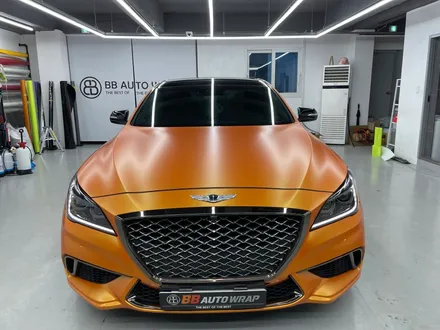 제네시스 G80 스포츠 스터닝 오렌지 전체랩핑 시공 / 화성,수원,오산