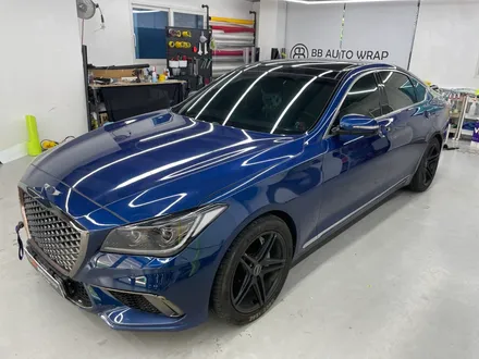 제네시스 G80 스포츠 스터닝 오렌지 전체랩핑 시공 / 화성,수원,오산