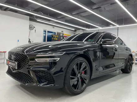 화성랩핑 제네시스 g70 사틴 다크 그레이 전체랩핑 시공 / 화성,수원,오산