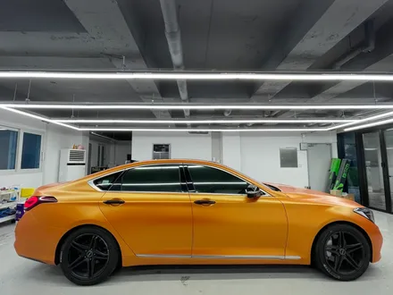 제네시스 G80 스포츠 스터닝 오렌지 전체랩핑 시공 / 화성,수원,오산