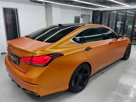 제네시스 G80 스포츠 스터닝 오렌지 전체랩핑 시공 / 화성,수원,오산