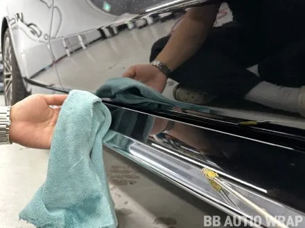 벤츠S클래스 전체랩핑 비닐프로그 크리스탈 화이트 시공 / 화성시 향남읍 상신리