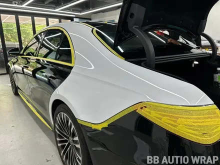 벤츠S클래스 전체랩핑 비닐프로그 크리스탈 화이트 시공 / 화성시 향남읍 상신리