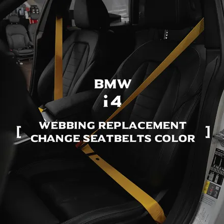 전기차도 튜닝할 수 있다  [BMW 전기차 i4 컬러 안전벨트 교체 시공 _부산 커스텀매드]