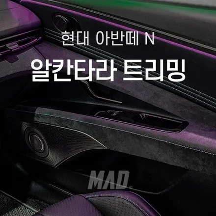 [서울.경기 | 자동차 실내 튜닝 전문점] 아반떼 N 선바이저, A필러, 도어트림 알칸타라 트리밍 시공! / 부산 기장경기 광주시 문형동