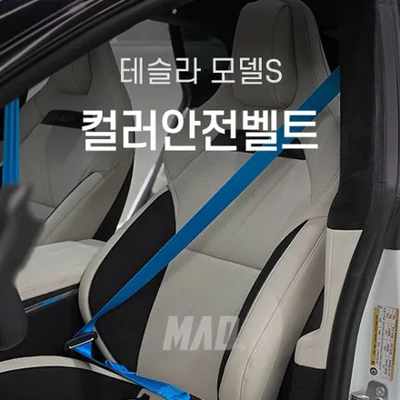 전기 자동차 테슬라 모델 S 안전벨트 색상 교체 컬러가 바뀌니 확실한 분위기 전환 / 부산 기장경기 광주시 문형동