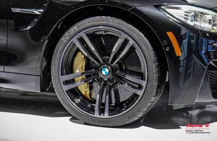 BMW X3 M팩 휠을 다이아몬드컷팅 휠수리와 블랙클리어를 활용해서 M4 블랙폴리쉬 휠 처럼 만들다. / 용인 처인구