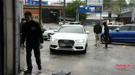 아우디 A4 A5 18인치 휠과 너무 잘 어울리는 고스트크롬 휠도색. / 용인 처인구