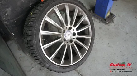 메르세데스 벤츠 W205 C220 19인치 AMG 상처난 휠 다이아몬드컷팅 휠수리, 금호 LE 스포츠 타이어교체. / 용인 처인구