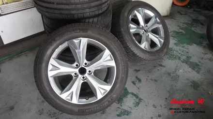 렉서스의 하이브리드 SUV NX300H 다이아몬드컷팅 휠수리로 블랙폴리시 휠 만들고 레드 캘리퍼도색. / 용인 처인구