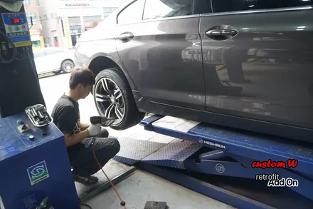 BMW 640D 레드 캘리퍼도색+ 휠상처수리 후 건메탈 휠도색. / 용인 처인구