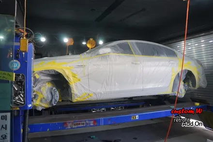 BMW 640D 블루와 레드 캘리퍼도색, 고스트크롬 휠도색. / 용인 처인구
