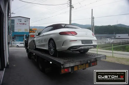 메르세데스 벤츠 C200 카브리올레 신차 블랙유광 휠도색, 레드 캘리퍼도색. / 용인 처인구