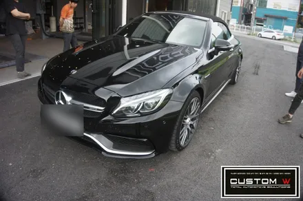메르세데스 벤츠 C63 AMG 더욱 강렬하게 블랙유광 휠도색, 레드 캘리퍼도색. / 용인 처인구