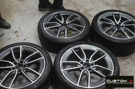 벤츠 C43 AMG 카브리올레 무광 블랙 휠도색 + 건메탈 그레이 컬러 캘리퍼 도색 / 용인 처인구