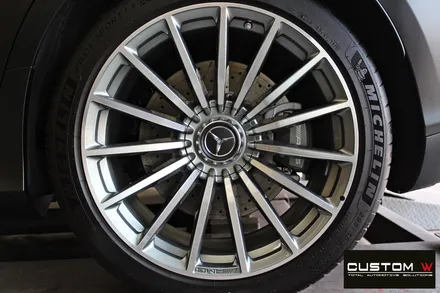 벤츠 GT43 AMG 무광 블랙실버 투톤 휠 + 골드 캘리퍼 도색 / 용인 처인구