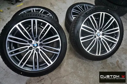 BMW G30 520d 신차 664M 블랙유광 휠도색 + 블루 캘리퍼 도색 / 용인 처인구