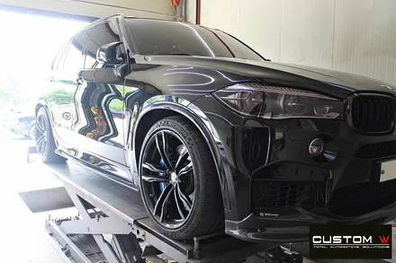 기존 작업했던 BMW X5M 휠 상처 수리 후 블랙유광 휠도색 / 용인 처인구