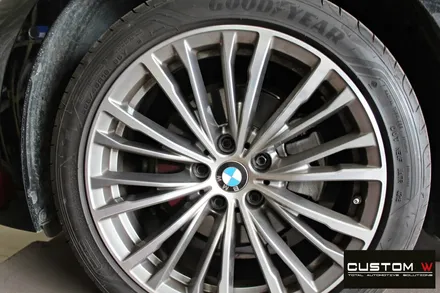 BMW 신형 3시리즈 G20 320d 블랙유광 휠도색 + 레드 캘리퍼 도색 / 용인 처인구