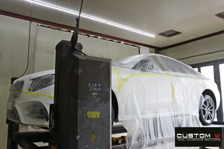 벤츠 E53 AMG  블랙 실버 유광 투톤 휠도색 + 레드 캘리퍼 도색 / 용인 처인구