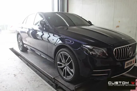 벤츠 E53 AMG 블랙실버 유광투톤 휠도색 + 레드 캘리퍼 도색 / 용인 처인구