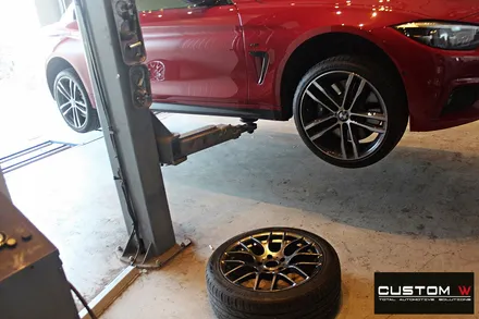 BMW 430i 컨버터블 휠 상처 수리 후 블랙유광 휠도색 / 용인 처인구